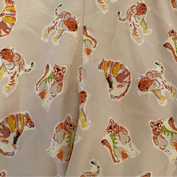 Rebecca Taylor Silk Tiger Cubs Pastel Colors Silk Top size 6 - Picture 4 of 14